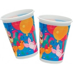 10 Adet 180/200cc Winnie Doğum Günü Plastik Bardak