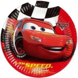 10 Adet 23 Santim Cars Red Kağıt Tabak