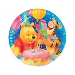 10 Adet 23 Santim Winnie Doğum Günü Kağıt Tabak