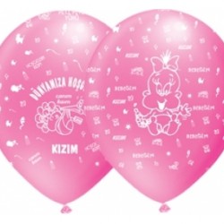 12 İnç Dünyamıza Hoşgeldin Kızım Çepeçevre Baskılı Balon