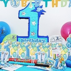 16 Kişilik First Birthday Blue Lüks Set