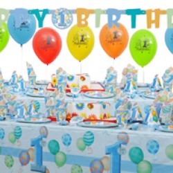 16 Kişilik First Birthday Blue Süper Set