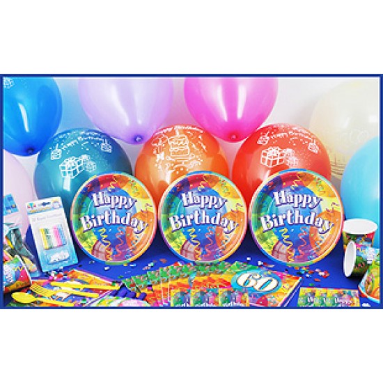 16 Kişilik 60 Yaş Brilliant Birthday Süper Set