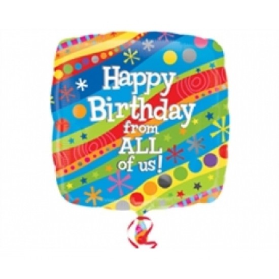 18 inç Happy Birthday From All Of Us Folyo Balon