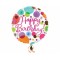 18 İnç Happy Birthday Polka Dots Folyo Balon