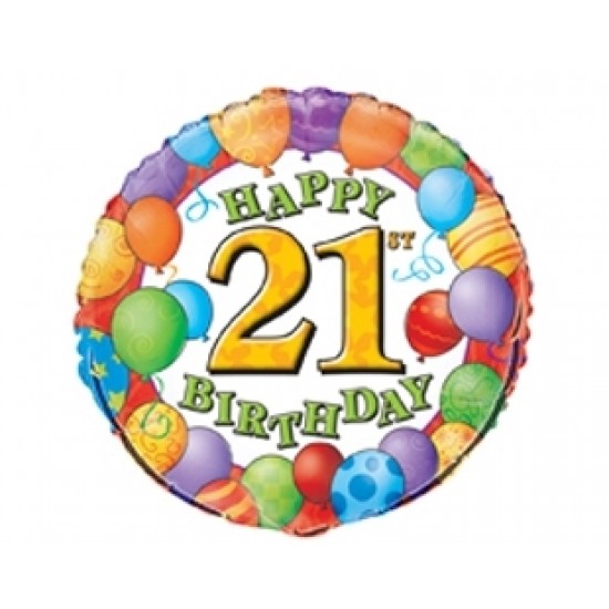 18 inç 21 Yaş Birthday Folyo Balon