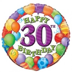 18 inç 30 Yaş Birthday Folyo Balon