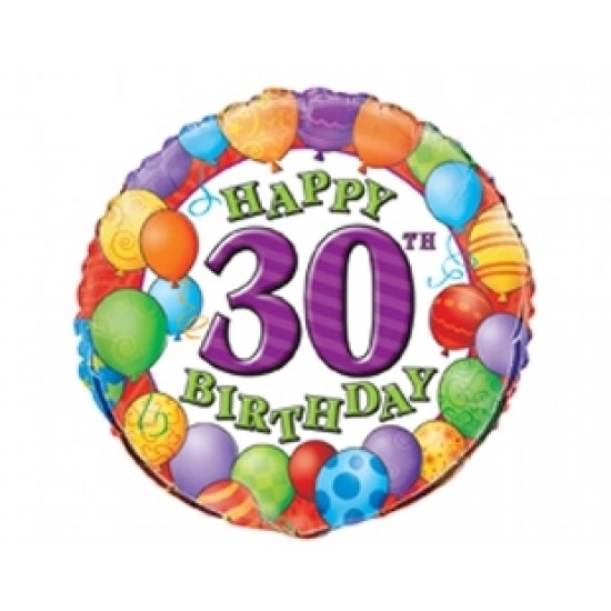 18 inç 30 Yaş Birthday Folyo Balon