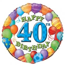 18 inç 40 Yaş Birthday Folyo Balon