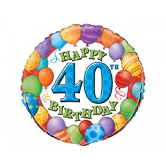 18 inç 40 Yaş Birthday Folyo Balon