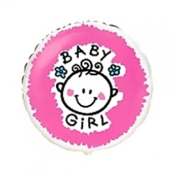 18 inç Baby Girl Folyo Balon