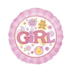 18 inç Its a Girl Yuvarlak Folyo Balon