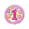 18 inç Pembe First Birthday Folyo Balon