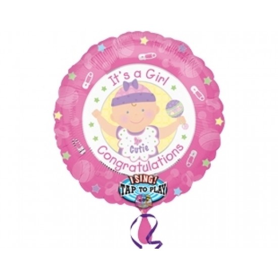 28 inç Its a Girl Müzikli Folyo Balon