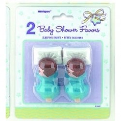 2 Adet Blue Sleeping Babies Favors
