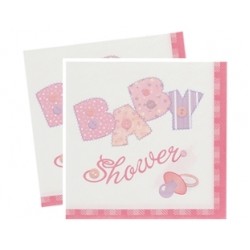 33*33 cm 16 adet Baby Pink Stitching Kağıt Peçete