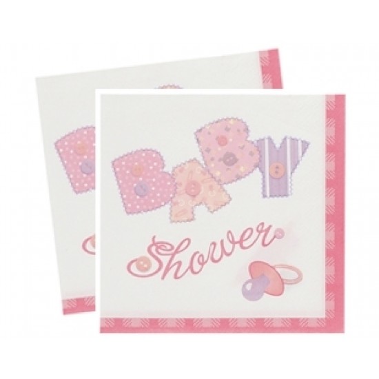 33*33 cm 16 adet Baby Pink Stitching Kağıt Peçete