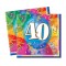 33x33 Cm 40 Yaş Brilliant Birthday 16 Adet Peçete