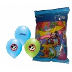 4+1 Mickey Baskılı Karışık Pastel Renk Balon