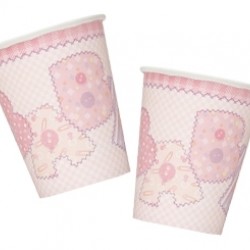 8 adet 180/200cc Baby Pink Stitching Bardak 