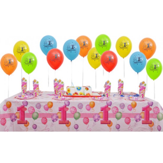 8 Kişilik First Birthday Pink Mini Set