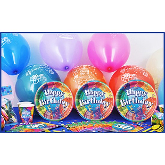 8 Kişilik 50 Yaş Brilliant Birthday Ekonomik Set