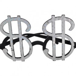 Dolar İşaretli Gri Renk Parti Gözlük 15