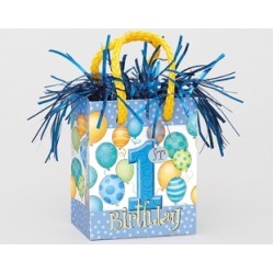 First Birthday Balloons Blue Mini Çanta Balon Ağırlığı