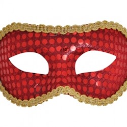 Kırmızı Karışık Kontür Süslemeli Maske