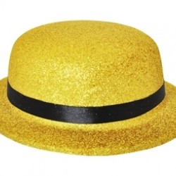 Simli Sarı Plastik Parti Şapka