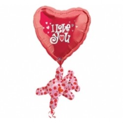 SuperShape Floating Bear And Heart Folyo Balon